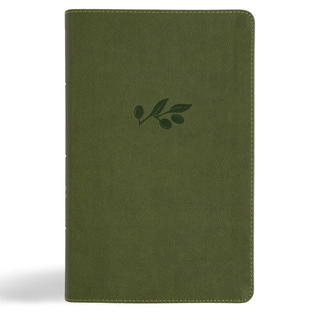 NASB Single-Column Personal Size Bible, Olive Leathertouch - stevensbooks