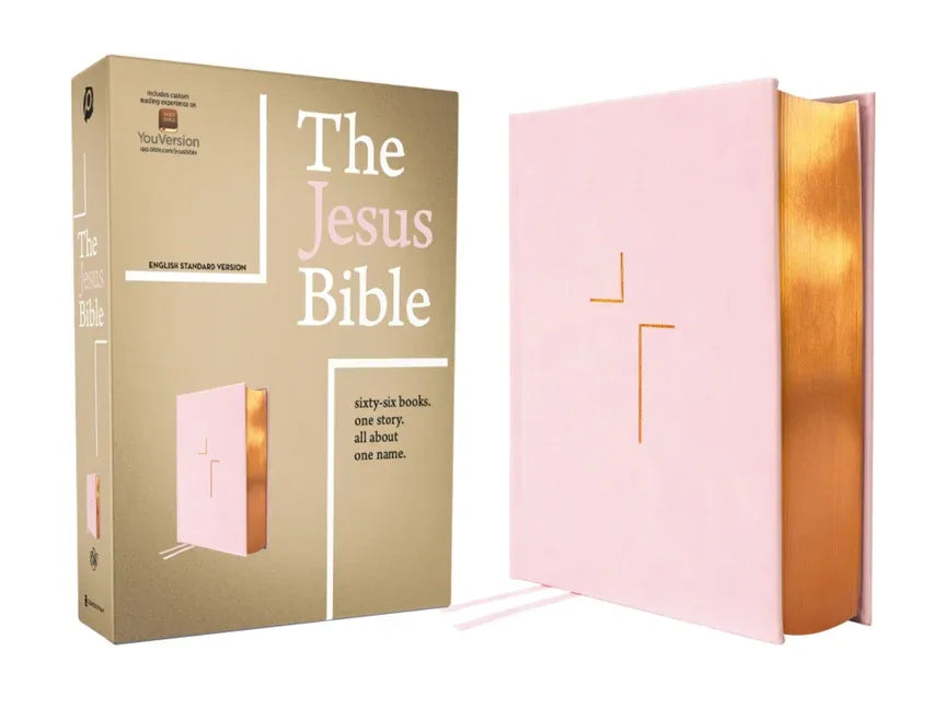Jesus Bible, ESV Edition, Leathersoft Over Board, Pink - stevensbooks