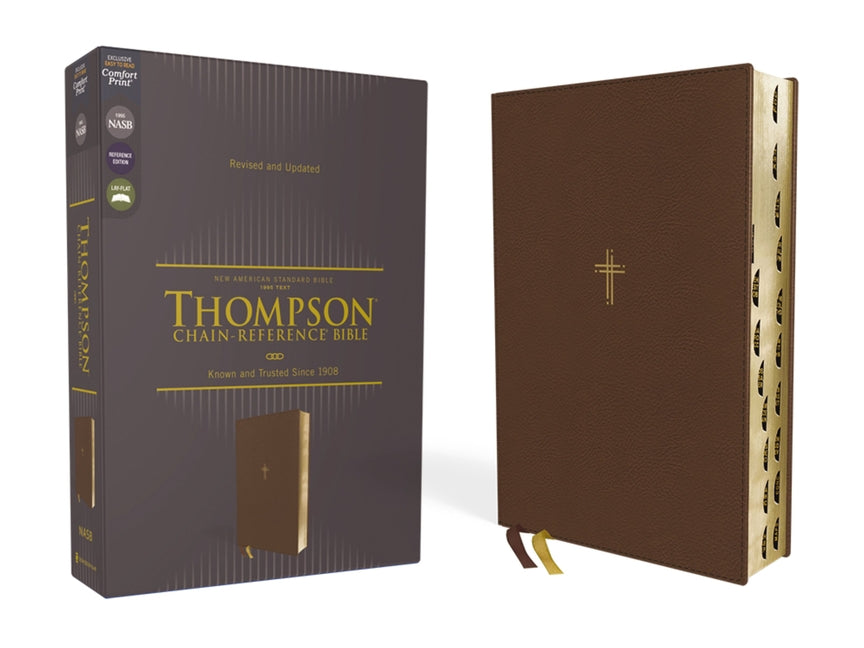 Nasb, Thompson Chain-Reference Bible, Leathersoft, Brown, 1995 Text, Red Letter, Thumb Indexed, Comfort Print - Ingram