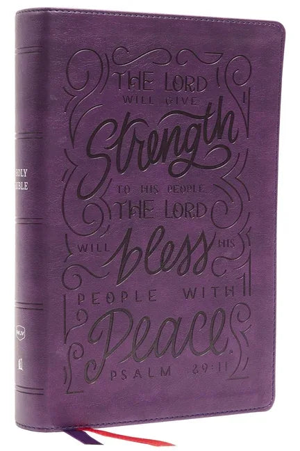 Nkjv, Giant Print Center-Column Reference Bible, Verse Art Cover Collection, Leathersoft, Purple, Thumb Indexed, Red Letter, Comfort Print: Holy Bible - stevensbooks