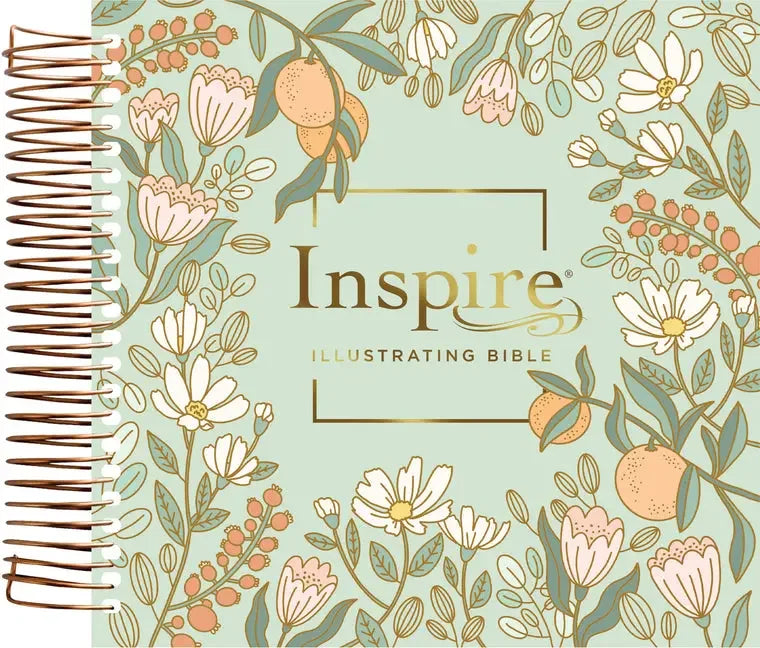 NLT Dayspring Inspire Illustrating Bible, Filament Enabled (Spiral Bound, Mint Floral Garden) - stevensbooks