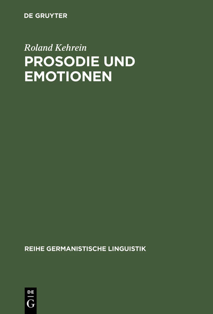 Prosodie und Emotionen (Reprint 2012) - Ingram