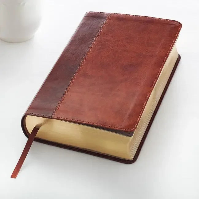 KJV Giant Print Lux-Leather 2-Tone Brown - stevensbooks