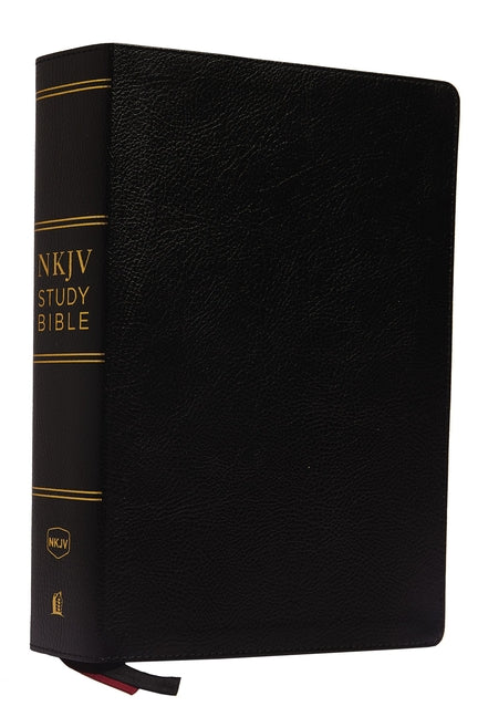 NKJV Study Bible, Premium Bonded Leather, Black, Red Letter Edition, Comfort Print: The Complete Resource for Studying God's Word - Ingram