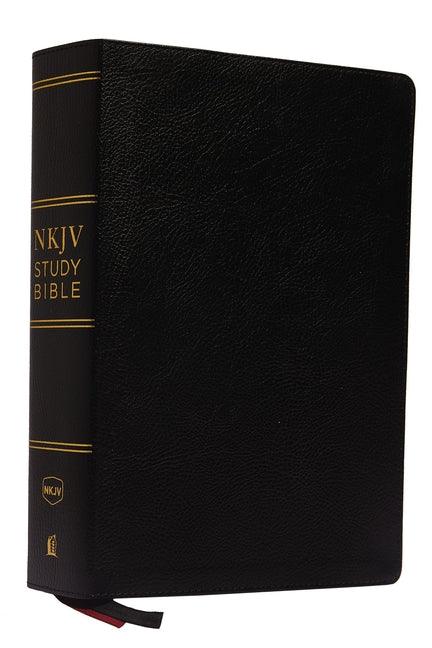 NKJV Study Bible, Premium Bonded Leather, Black, Red Letter Edition, Comfort Print: The Complete Resource for Studying God's Word - stevensbooks