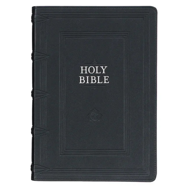 KJV Study Bible, Standard King James Version Holy Bible, Thumb Tabs, Ribbons, Faux Leather, Black Debossed - stevensbooks