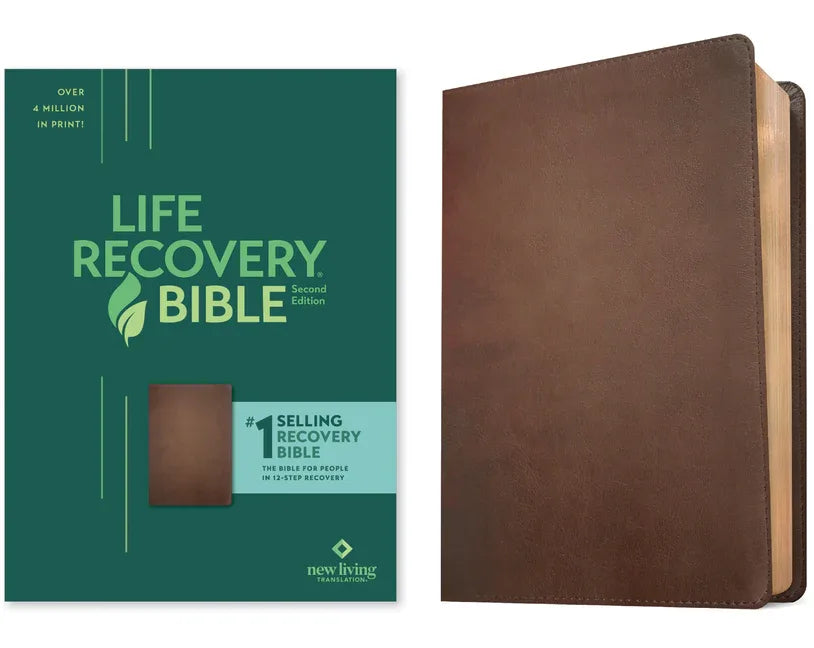 NLT Life Recovery Bible, Second Edition (Leatherlike, Rustic Brown) - stevensbooks