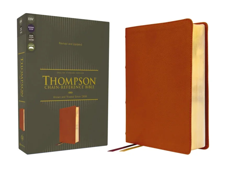 Esv, Thompson Chain-Reference Bible, Genuine Leather, Calfskin, Tan, Red Letter - stevensbooks