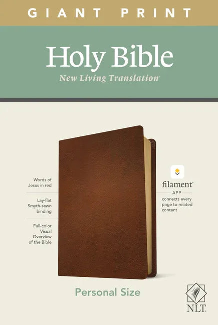NLT Personal Size Giant Print Bible, Filament Enabled Edition (Genuine Leather, Brown) - stevensbooks