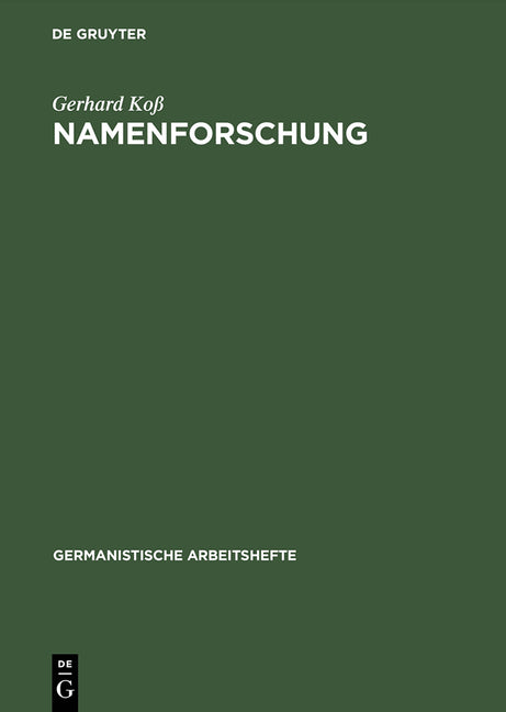 Namenforschung: Eine Einführung in Die Onomastik (3. Aktualis. Auflage) - Ingram