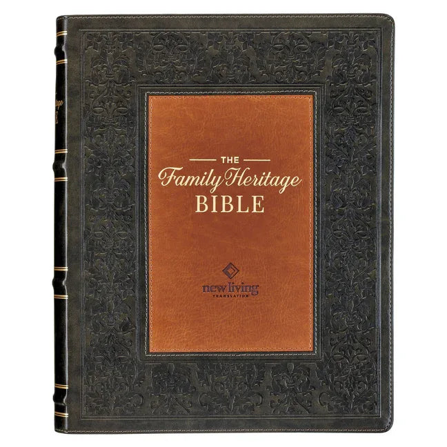 NLT Family Heritage Bible, Large Print Family Devotional Bible for Study, New Living Translation Holy Bible Faux Leather Flexible Cover, Additional In - stevensbooks