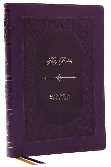 KJV Holy Bible: Giant Print Thinline Bible, Purple Leathersoft, Red Letter, Comfort Print: King James Version (Vintage Series) - stevensbooks