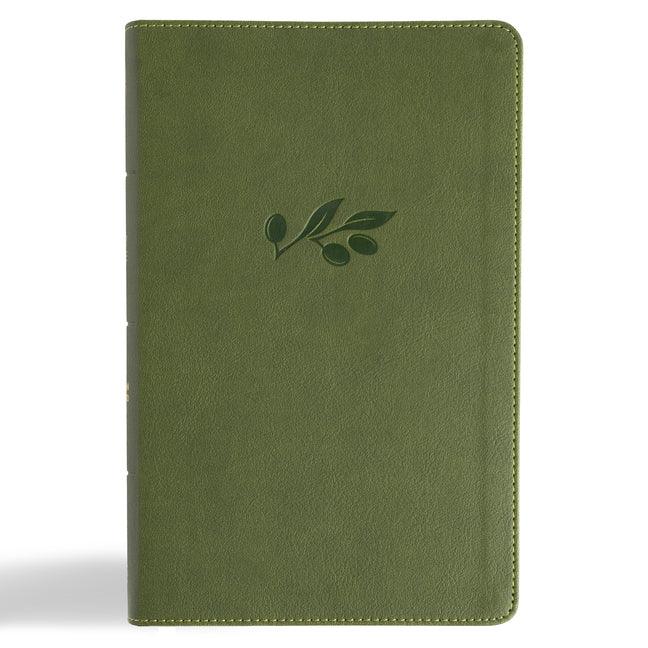 CSB Single-Column Personal Size Reference Bible, Olive Leathertouch - stevensbooks