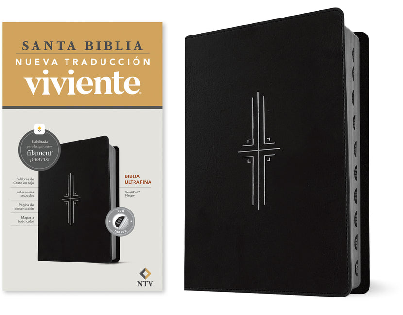 Biblia Ultrafina Ntv, Con Filament (Sentipiel, Negro, Índice, Letra Roja) - Ingram