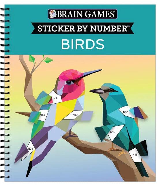 Brain Games - Sticker by Number: Birds - stevensbooks