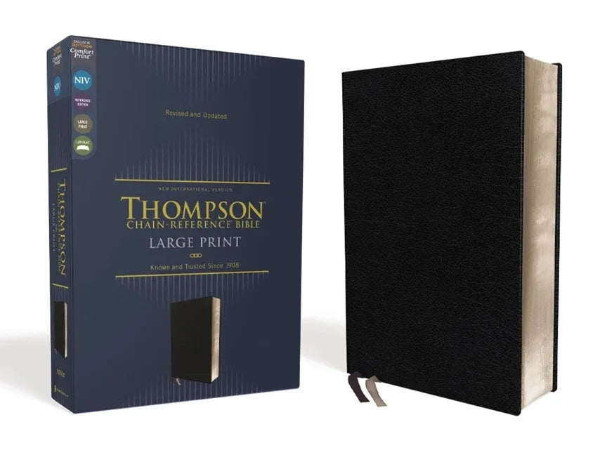 Niv, Thompson Chain-Reference Bible, Large Print, Bonded Leather, Black, Red Letter, Comfort Print - stevensbooks