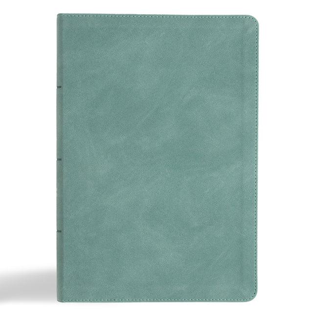 CSB Giant Print Single-Column Bible, Earthen Teal Suedesoft Leathertouch - stevensbooks