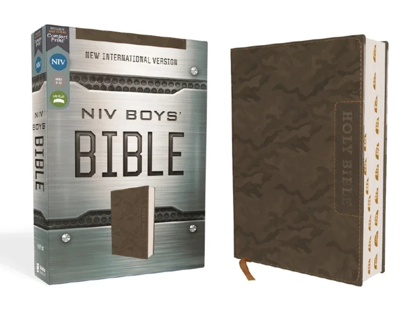 Niv, Boys' Bible, Leathersoft, Brown Camo, Thumb Indexed Tabs, Comfort Print - stevensbooks