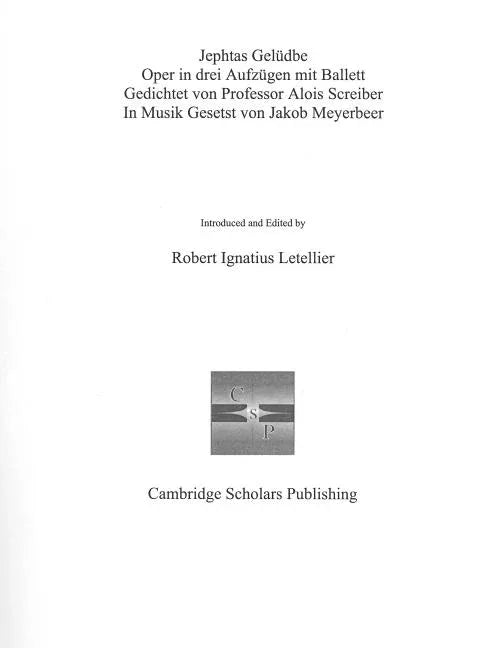 Jephtas Gelã1/4dbe Oper in Drei Aufzã1/4gen - stevensbooks