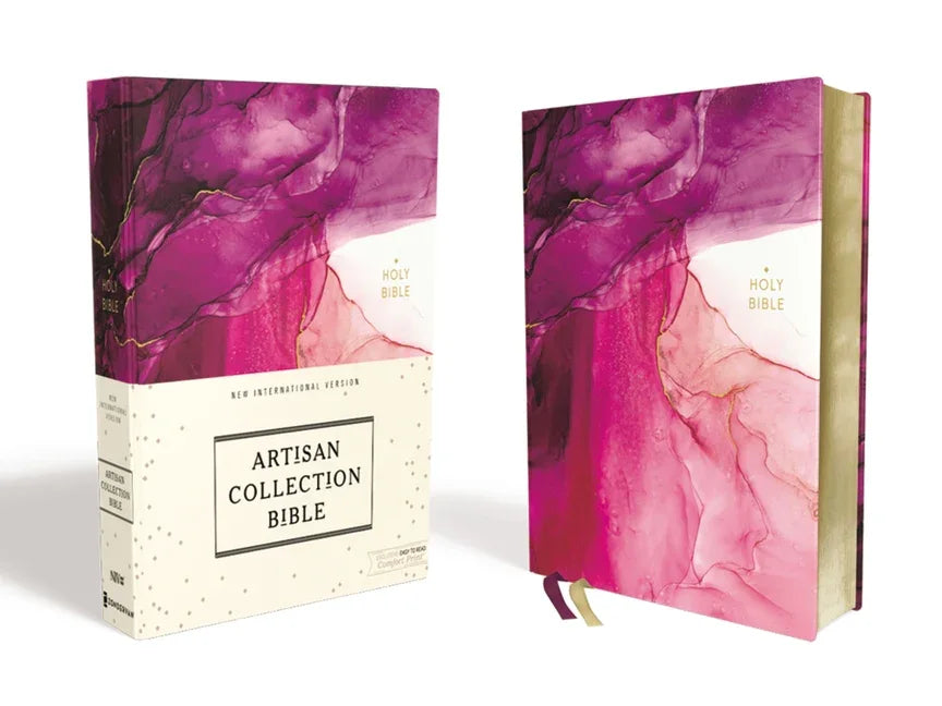 Niv, Artisan Collection Bible, Cloth Over Board, Pink, Art Gilded Edges, Red Letter Edition, Comfort Print - stevensbooks