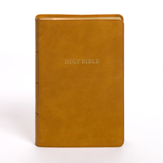 KJV Personal Size Giant Print Bible, Camel Suedesoft Leathertouch, Indexed - Ingram