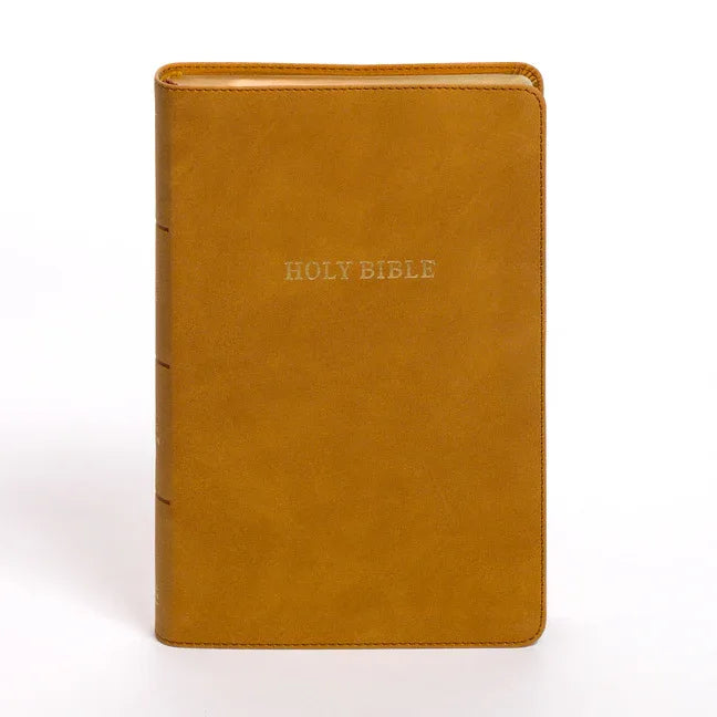 KJV Personal Size Giant Print Bible, Camel Suedesoft Leathertouch, Indexed - stevensbooks