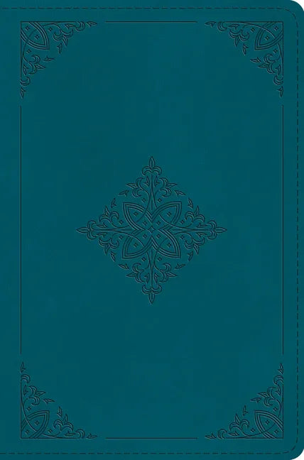 ESV Compact Bible (Trutone, Deep Teal, Fleur-De-Lis Design) - stevensbooks