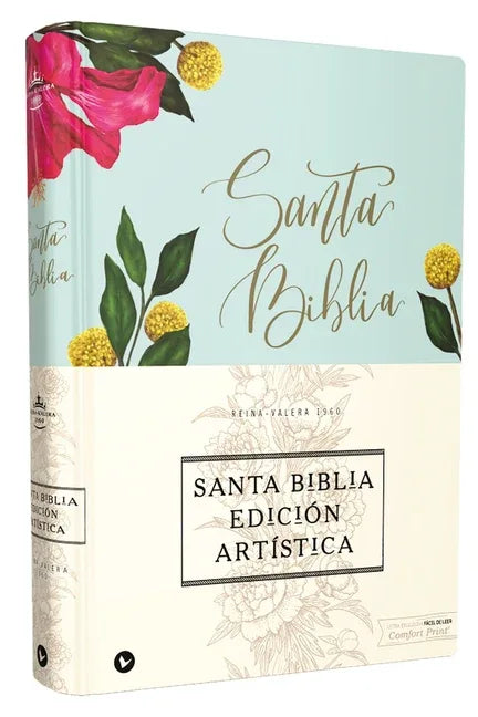Rvr60, Santa Biblia, Edición Artística, Tapa Dura/Tela, Floral, Arte Con Bordes Dorados, Palabras de Jesús En Rojo, Comfort Print - stevensbooks