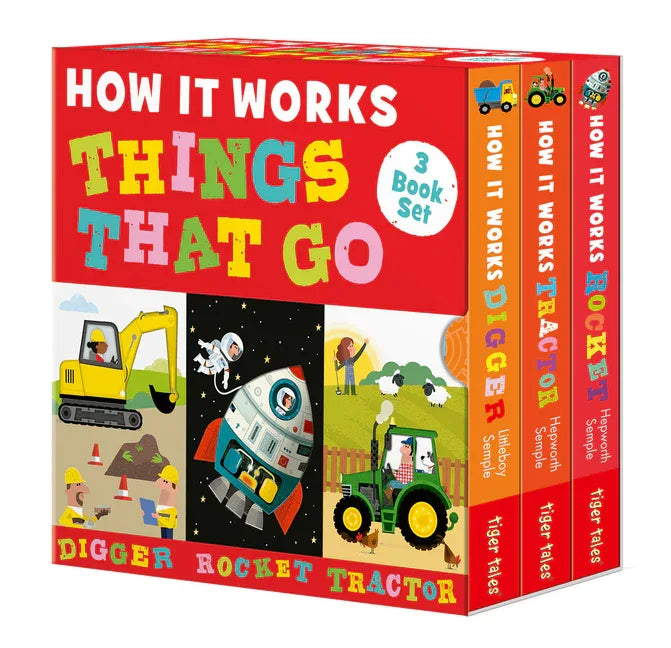 How It Works: Things That Go 3-Book Boxed Set: Digger; Rocket; Tractor - stevensbooks