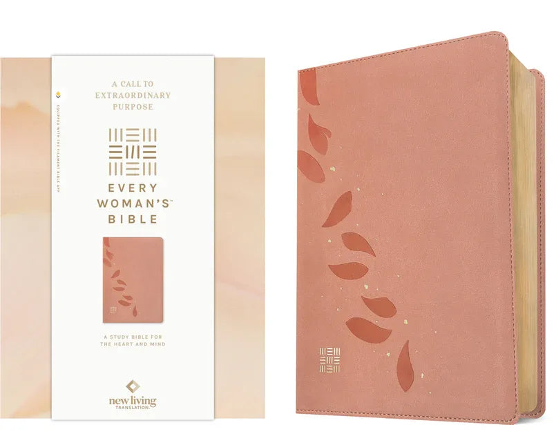 NLT Every Woman's Bible, Filament Enabled (Leatherlike, Pink Petals, Red Letter) - stevensbooks
