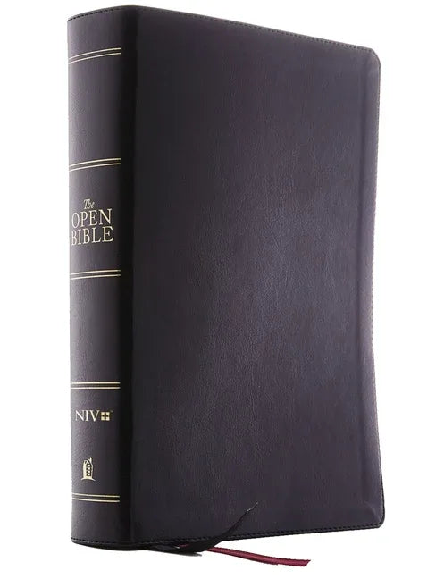 Niv, Open Bible, Leathersoft, Black, Red Letter Edition, Comfort Print: Complete Reference System - stevensbooks