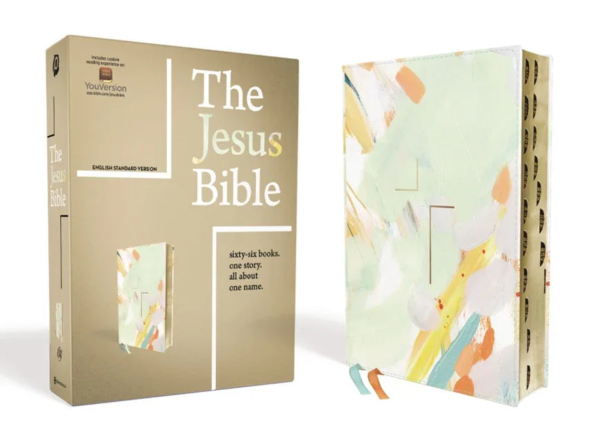 Jesus Bible, ESV Edition, Leathersoft, Multi-Color/Teal, Indexed - stevensbooks