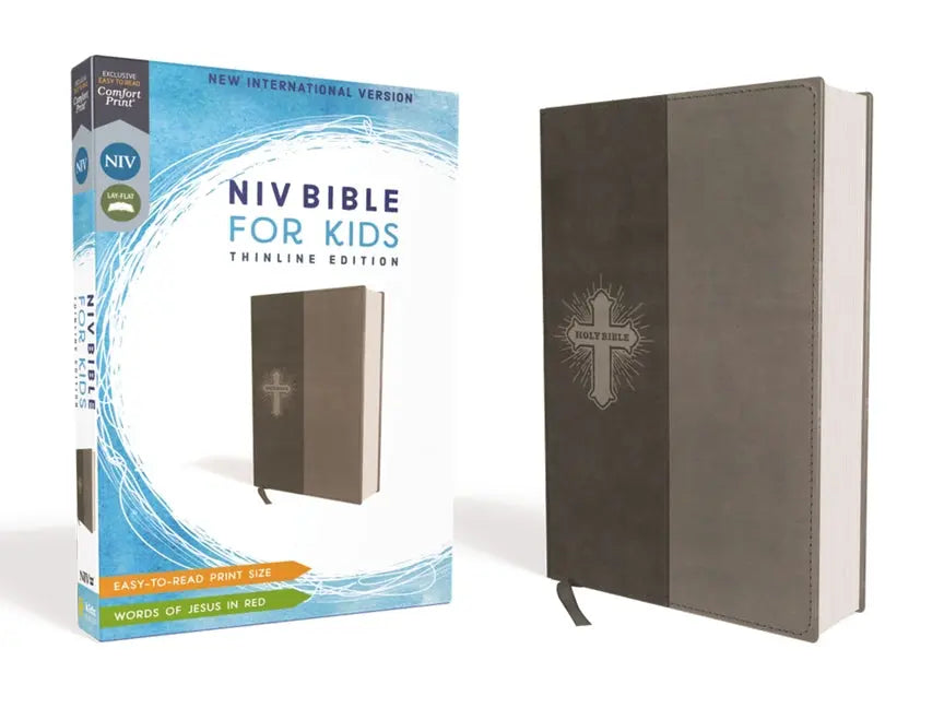 Niv, Bible for Kids, Leathersoft, Gray, Red Letter, Comfort Print: Thinline Edition - Ingram