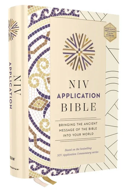 NIV Application Bible, Hardcover, Multi-Cream, Red Letter, Comfort Print: Bringing the Ancient Message of the Bible Into Your World - stevensbooks