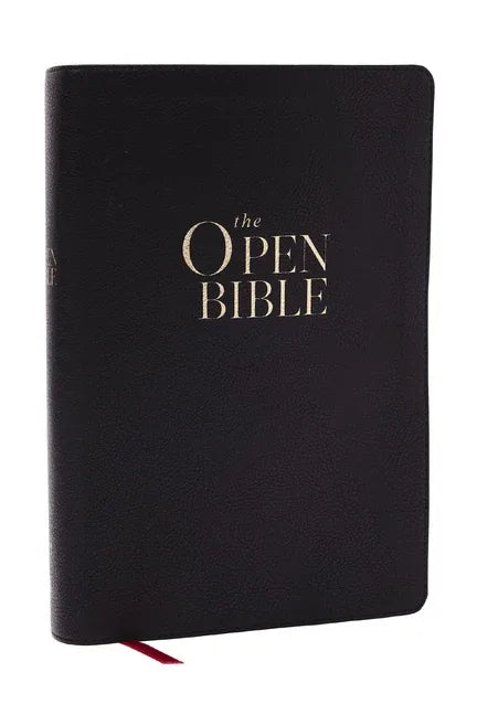Open Bible: Read and Discover the Bible for Yourself (Nkjv, Black Leathersoft, Red Letter, Comfort Print) - stevensbooks