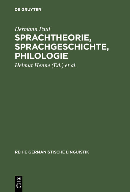 Sprachtheorie, Sprachgeschichte, Philologie (Reprint 2014) - Ingram