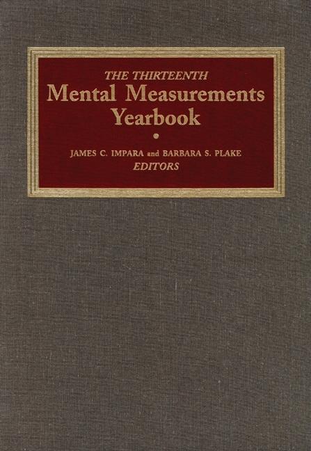 Thirteenth Mental Measurements Yearbook - stevensbooks