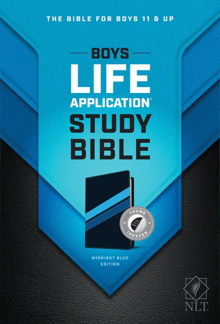 NLT Boys Life Application Study Bible, Tutone (Leatherlike, Midnight Blue, Indexed) - stevensbooks