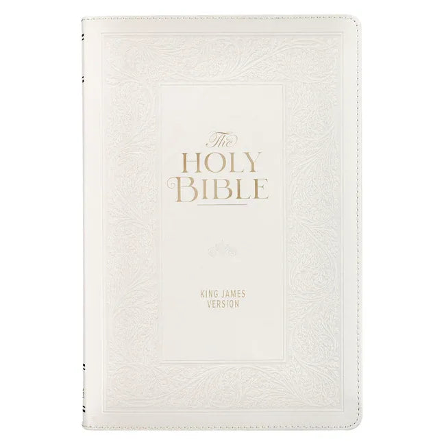 KJV Bible Giant Print Standard Faux Leather White - stevensbooks