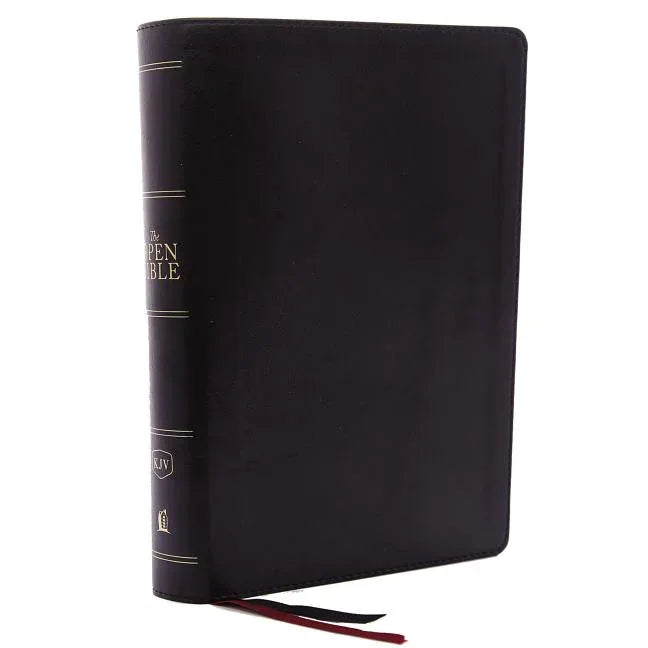 Kjv, Open Bible, Leathersoft, Black, Red Letter Edition, Comfort Print: Complete Reference System - stevensbooks