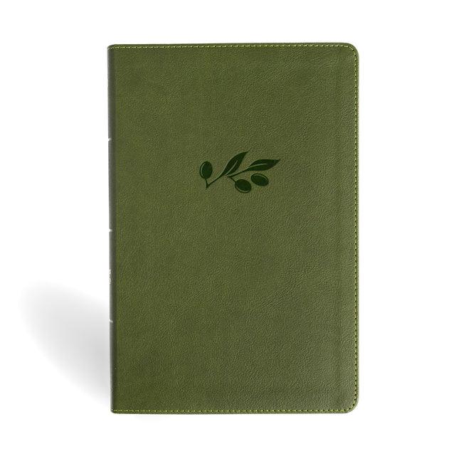 NASB Personal Size Giant Print Bible, Olive Leathertouch, Indexed - stevensbooks