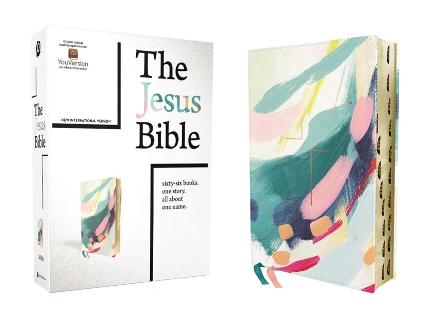 Jesus Bible Artist Edition, Niv, Leathersoft, Multi-Color/Teal, Thumb Indexed, Comfort Print - stevensbooks