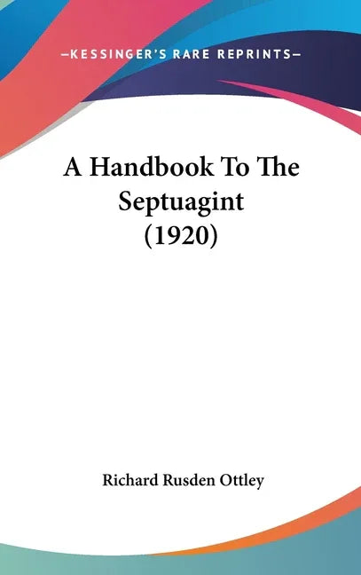 Handbook To The Septuagint (1920) - stevensbooks