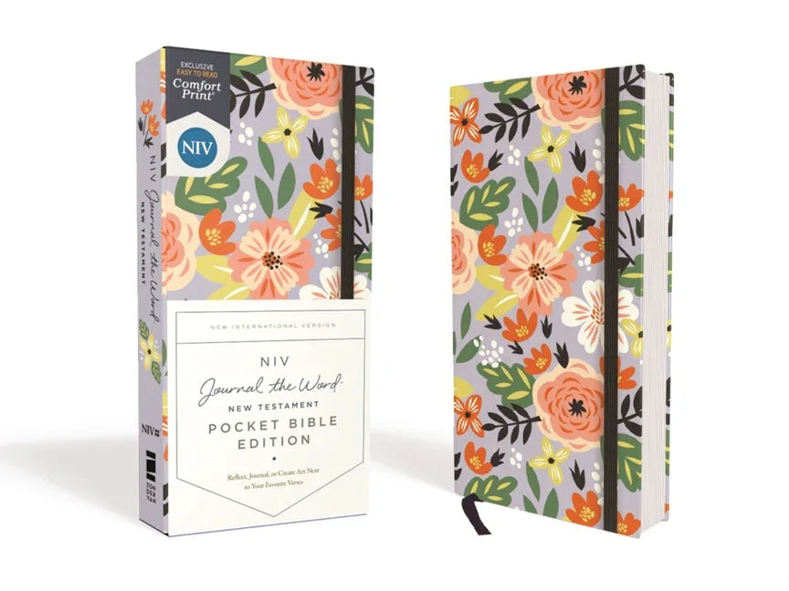 Niv, Journal the Word New Testament (Perfect for Note-Taking), Pocket Bible Edition, Hardcover, Floral, Red Letter, Comfort Print - stevensbooks