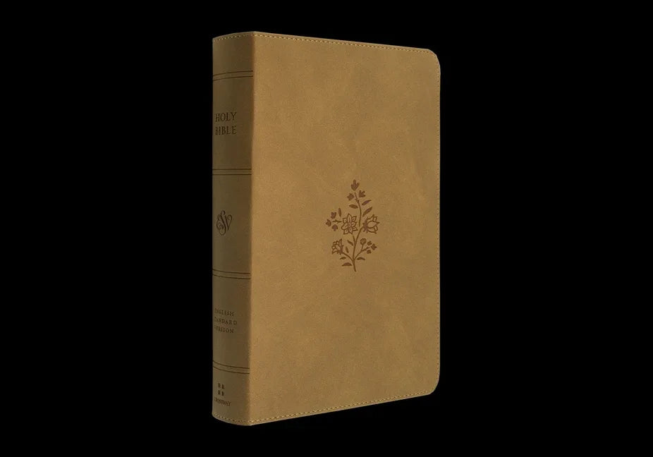 ESV Large Print Personal Size Bible, Red Letter (Trutone, Nubuck Caramel, Wildflower Design) - stevensbooks