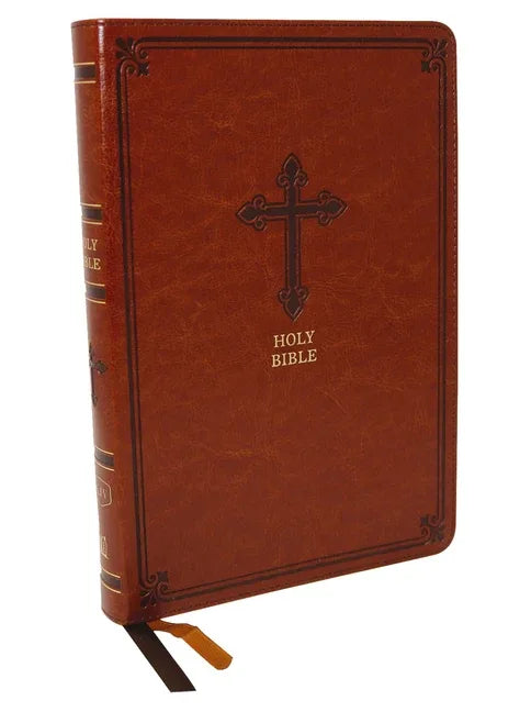 Kjv, Thinline Bible, Large Print, Leathersoft, Brown, Red Letter Edition, Comfort Print - stevensbooks