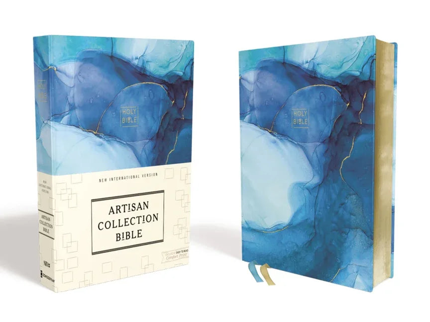 Niv, Artisan Collection Bible, Cloth Over Board, Blue, Art Gilded Edges, Red Letter Edition, Comfort Print - stevensbooks