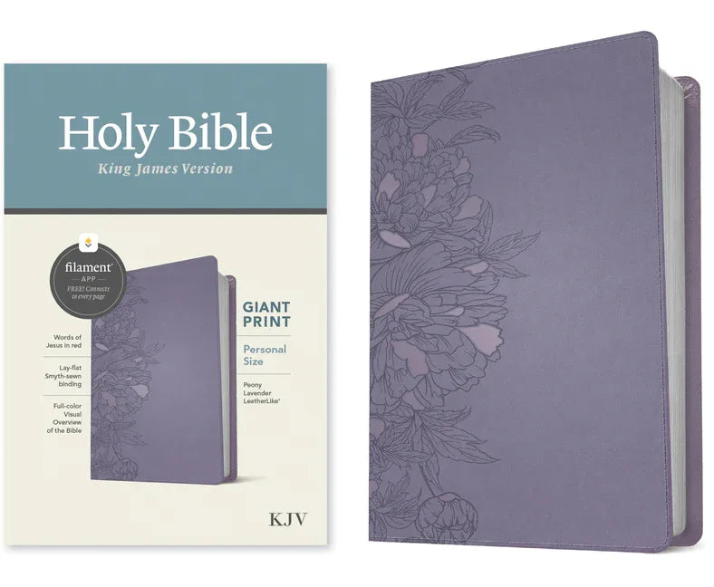 KJV Personal Size Giant Print Bible, Filament Enabled Edition (Leatherlike, Peony Lavender) - stevensbooks