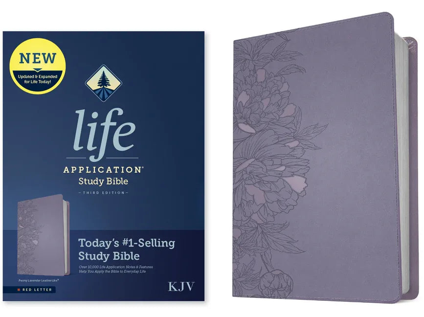 KJV Life Application Study Bible, Third Edition (Leatherlike, Peony Lavender, Red Letter) - stevensbooks