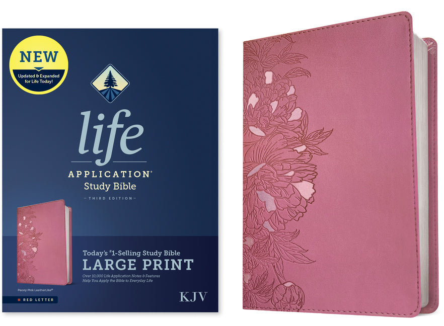 KJV Life Application Study Bible, Third Edition, Large Print (Leatherlike, Peony Pink, Red Letter) - Ingram